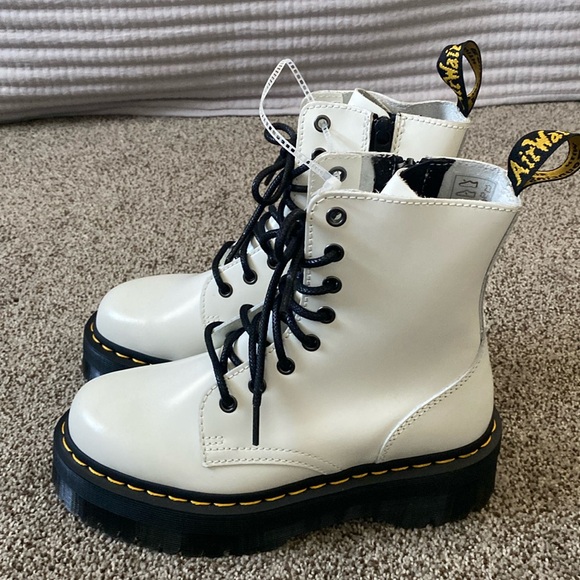 Dr. Martens Shoes - New Dr Martens white Jadon platform boots with two sets of laces for free!